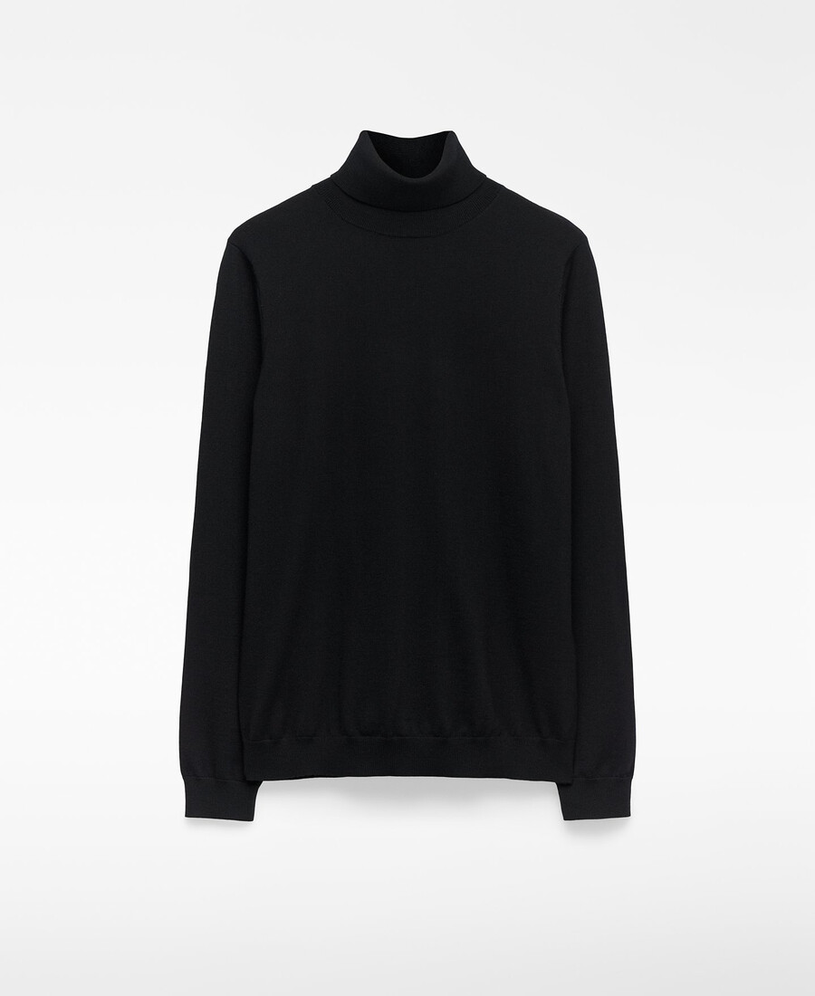 maglione a collo alto in lana merino da uomo