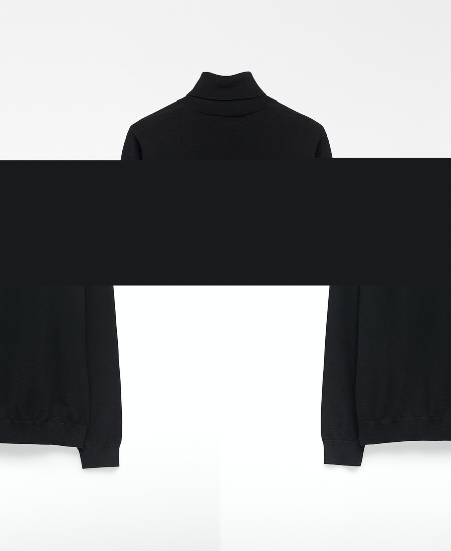maglione a collo alto in lana merino da uomo