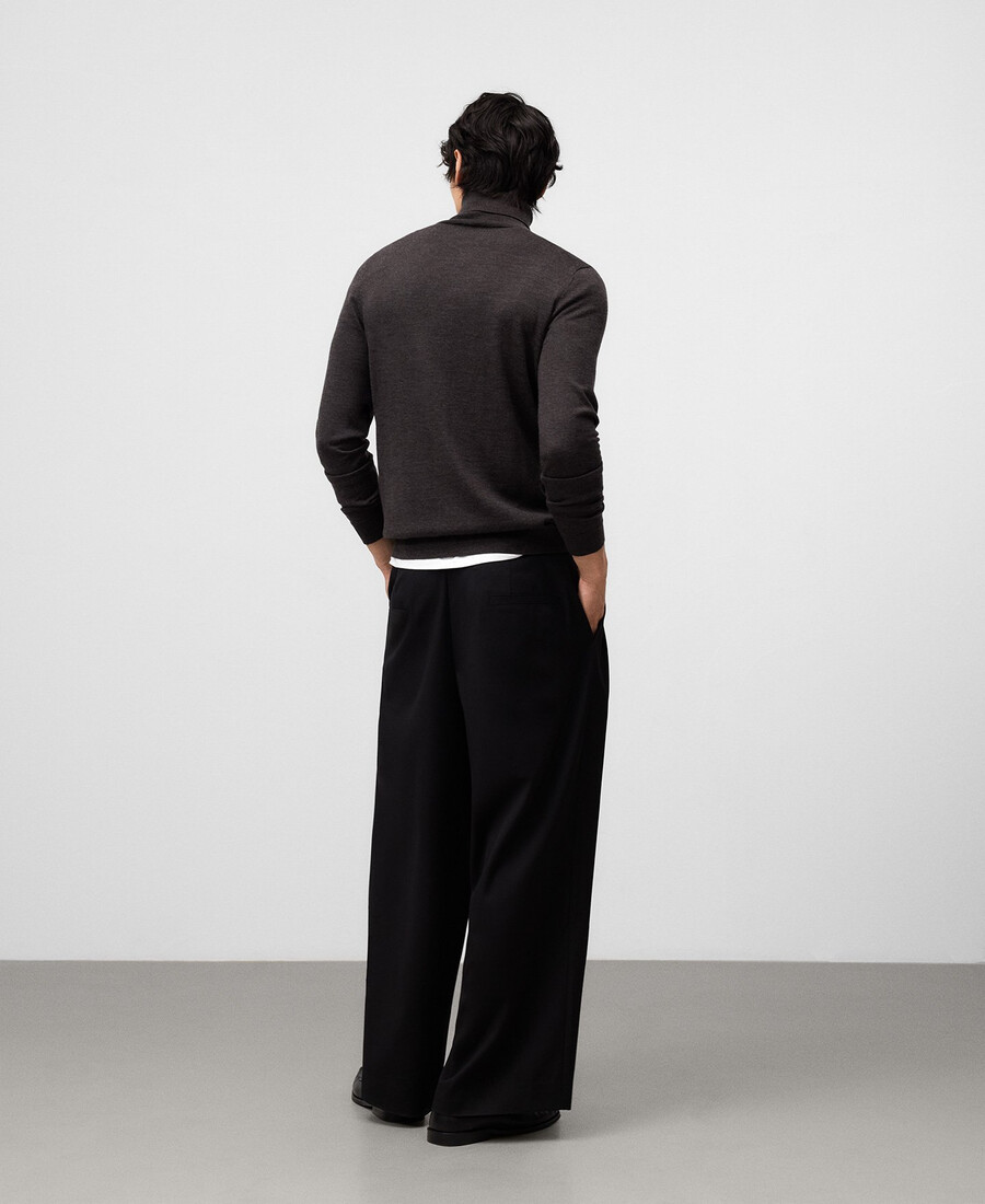 maglione a collo alto in lana merino da uomo