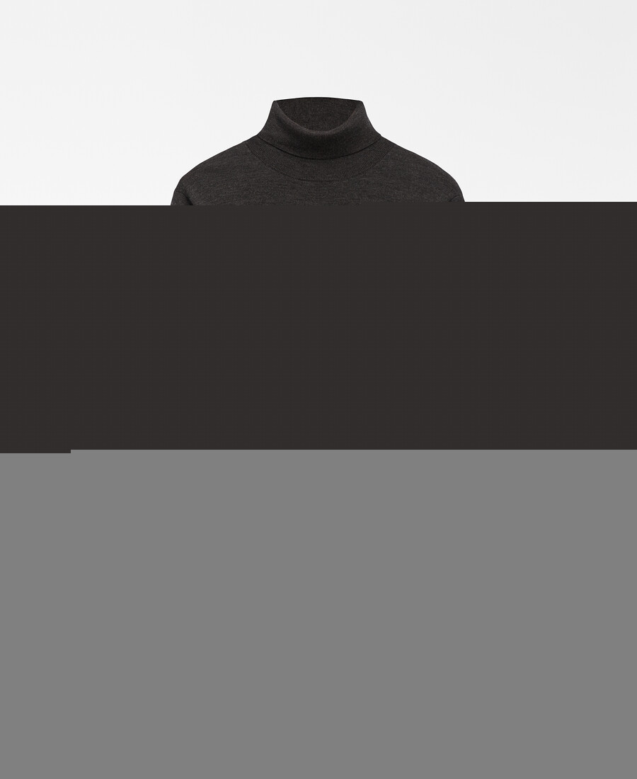 maglione a collo alto in lana merino da uomo