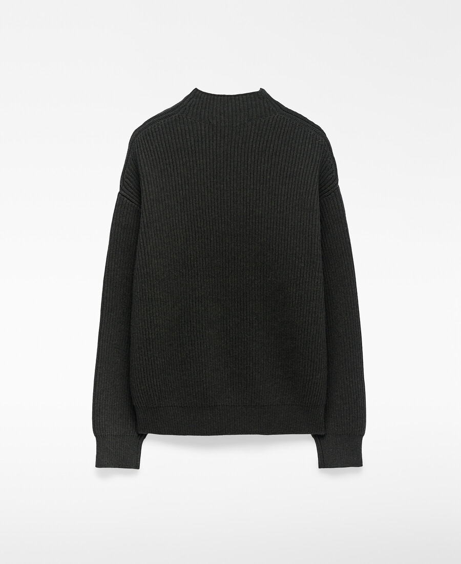 maglione da uomo in maglia con collo perkins e cerniera