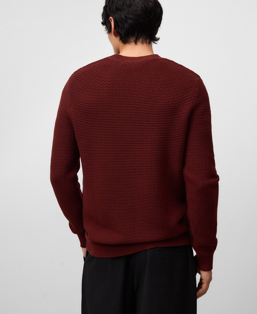 maglione uomo in maglia strutturata di cotone