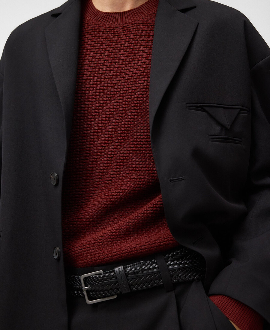 maglione uomo in maglia strutturata di cotone