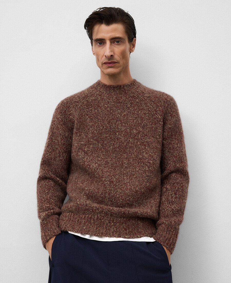 maglione girocollo in maglia melange da uomo