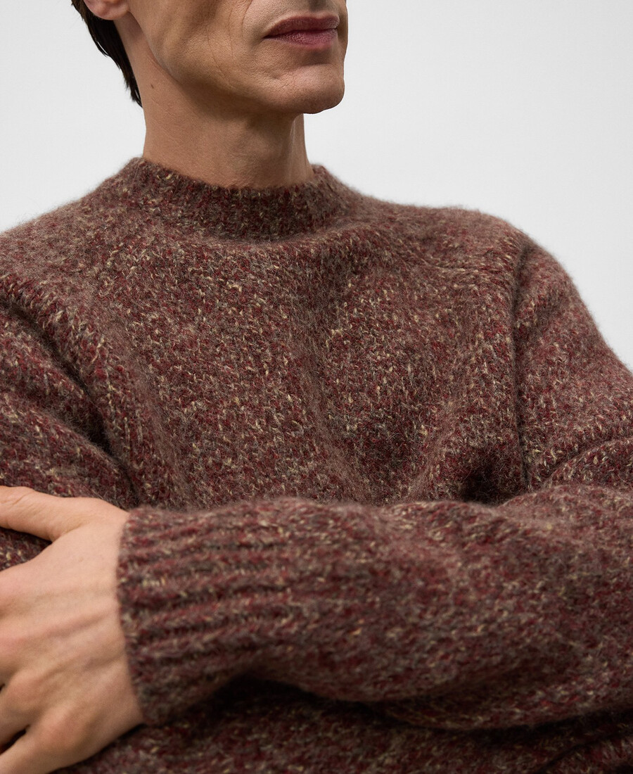 maglione girocollo in maglia melange da uomo