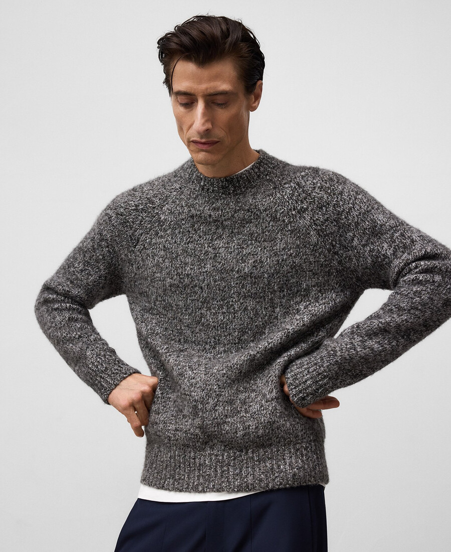 maglione girocollo in maglia melange da uomo