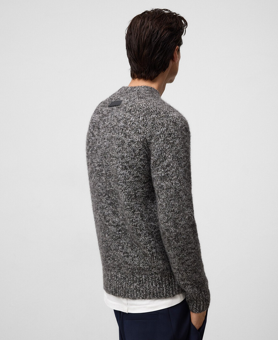 maglione girocollo in maglia melange da uomo