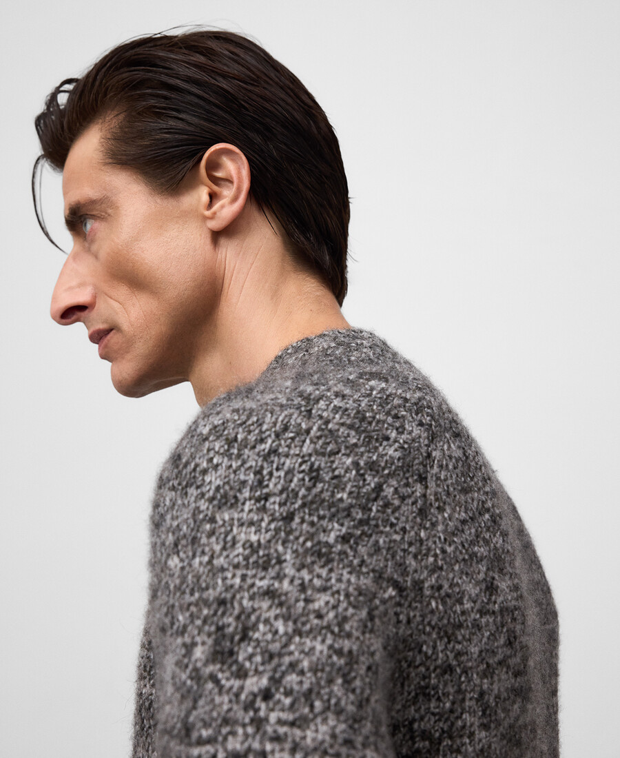 maglione girocollo in maglia melange da uomo