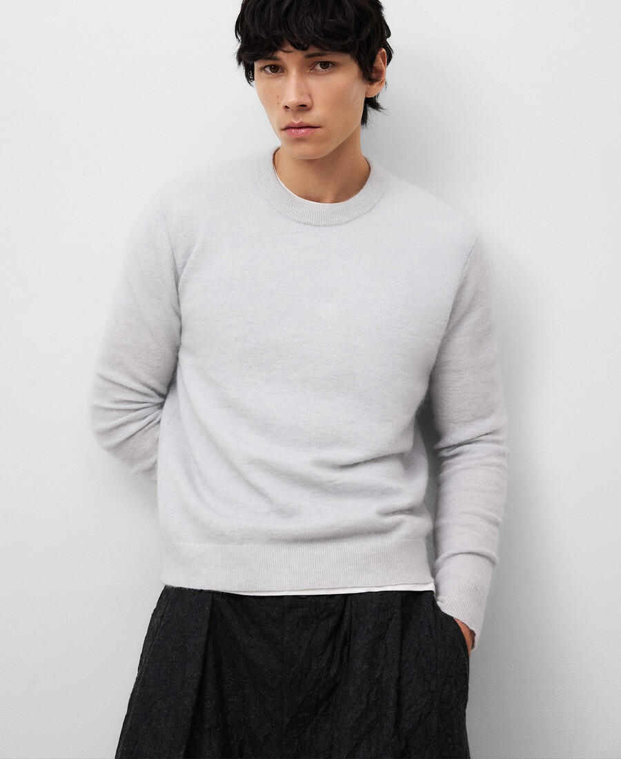 maglione girocollo in maglia melange da uomo