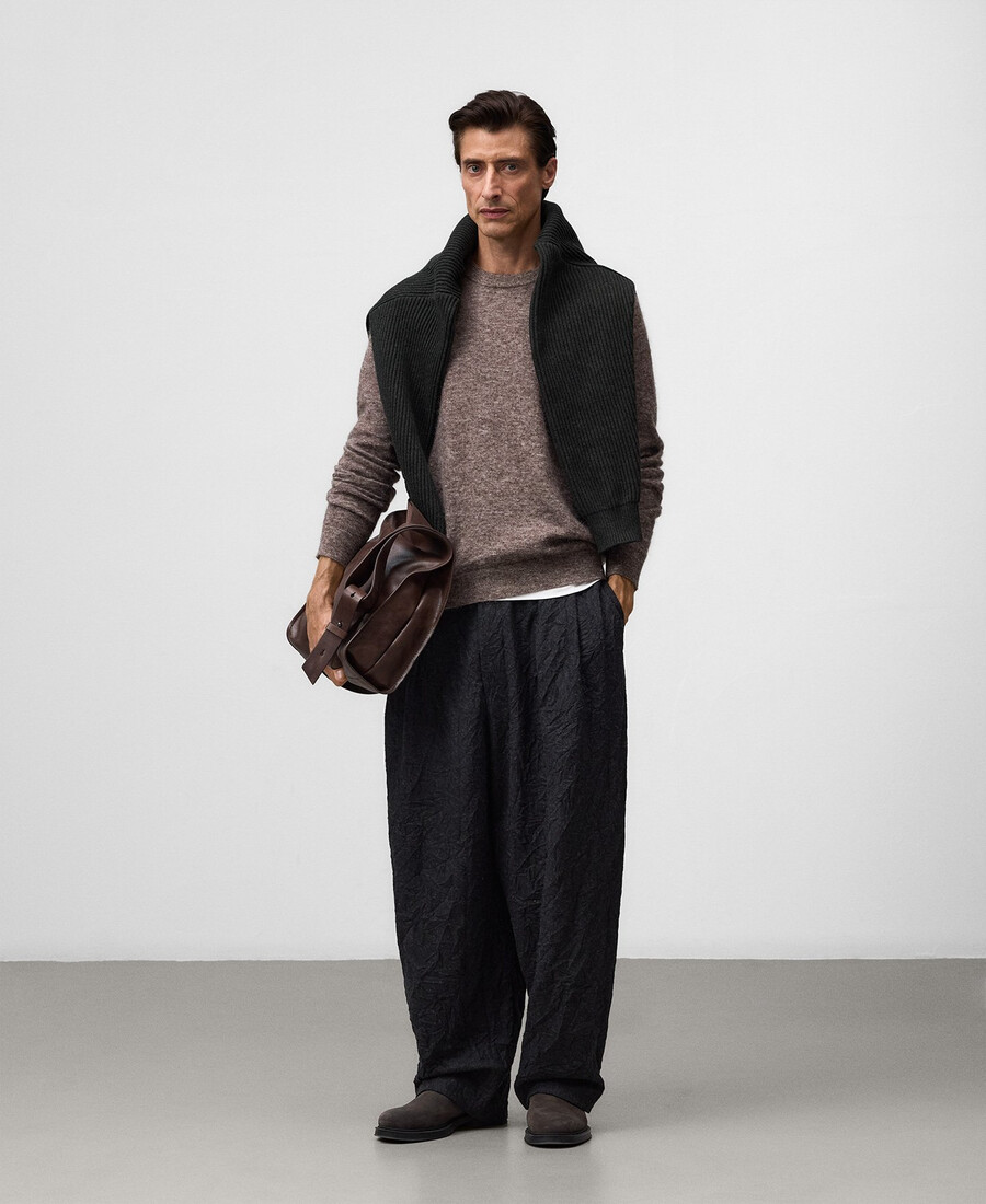 maglione lavorato a maglia con mohair e lana uomo