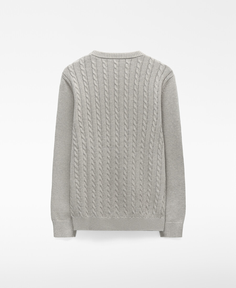 maglione in maglia di cotone a trecce da uomo