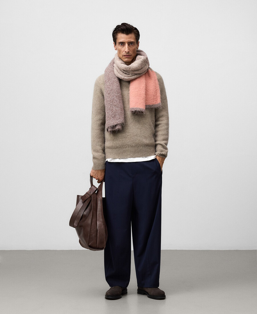 maglione girocollo in maglia da uomo