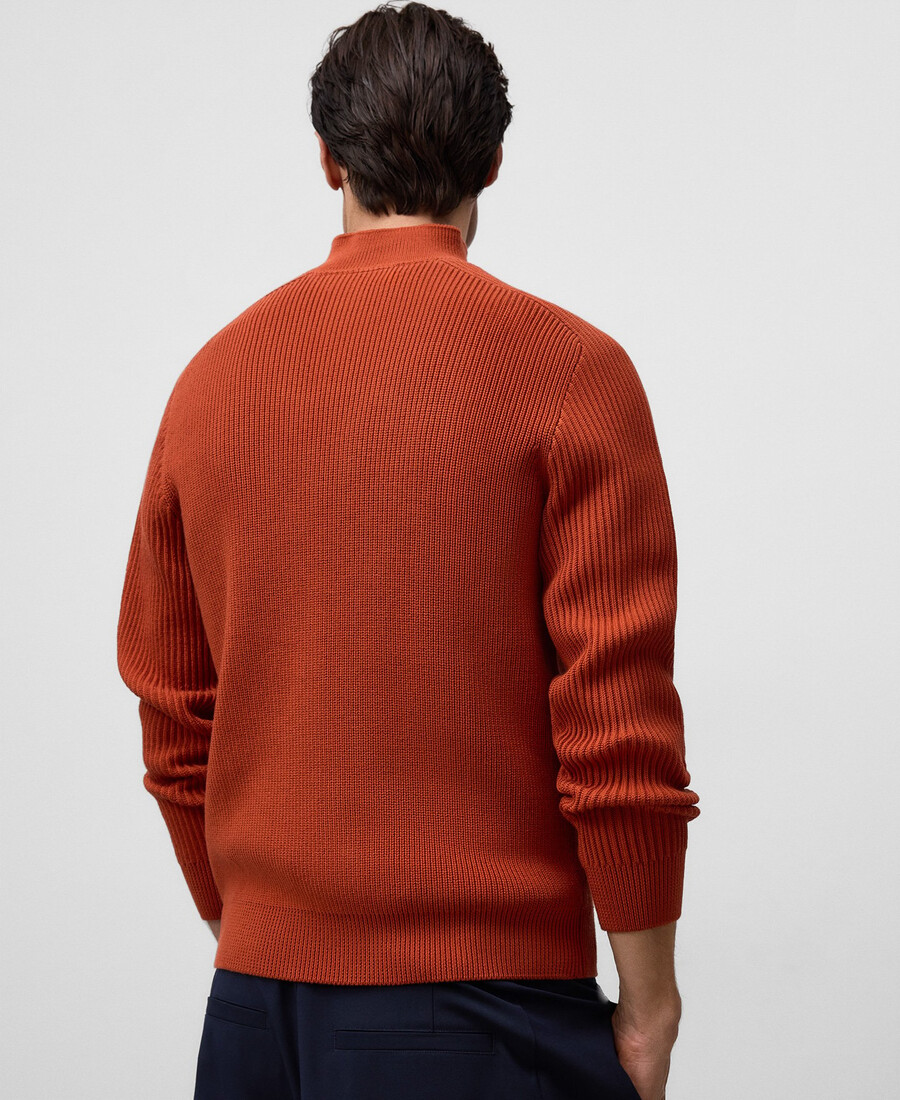 maglione a coste con cerniera da uomo