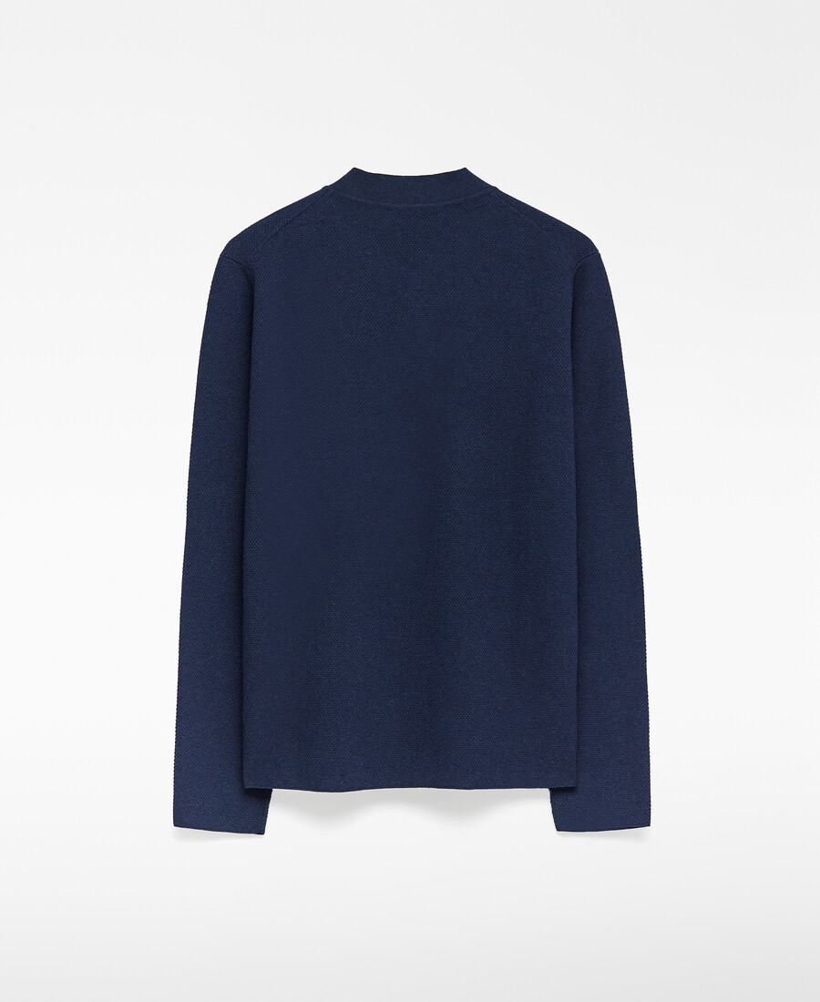 polo da uomo in cotone con collo alla coreana
