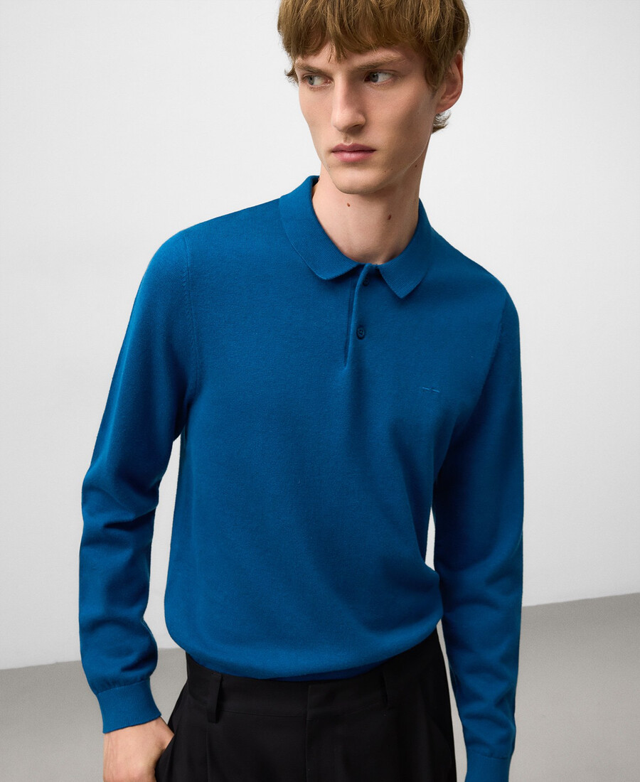 polo da uomo a maniche lunghe vestibilità regolare
