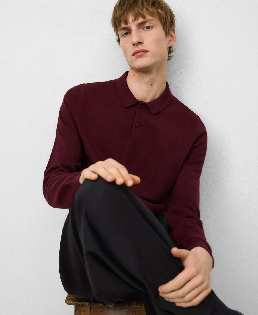 polo da uomo a maniche lunghe vestibilità regolare