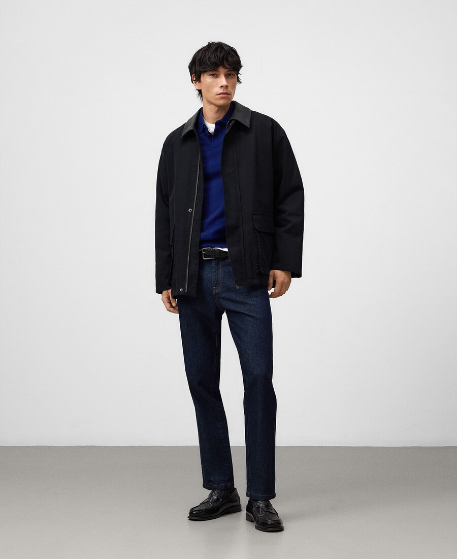 polo uomo manica lunga in lana merino