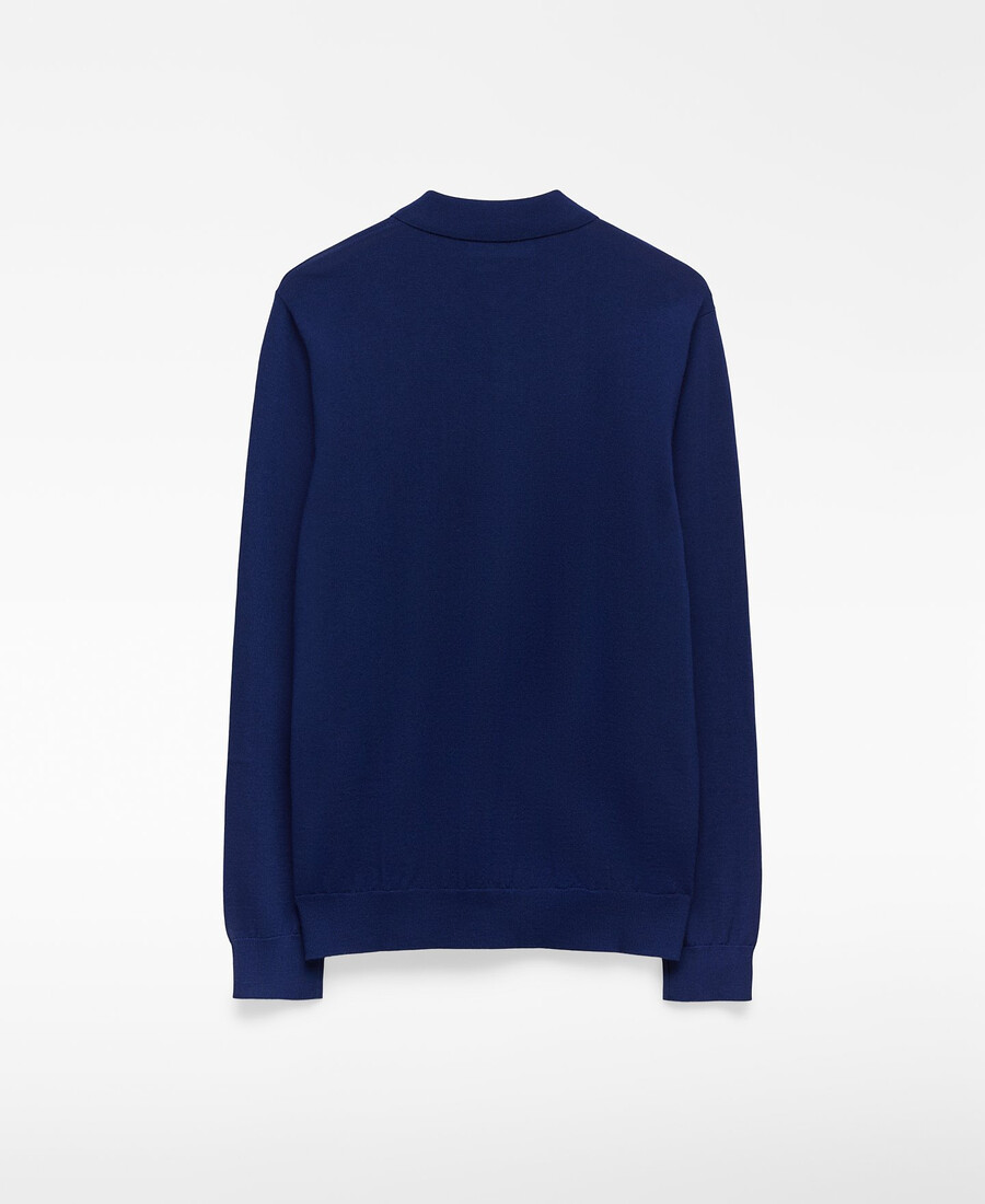 polo uomo manica lunga in lana merino