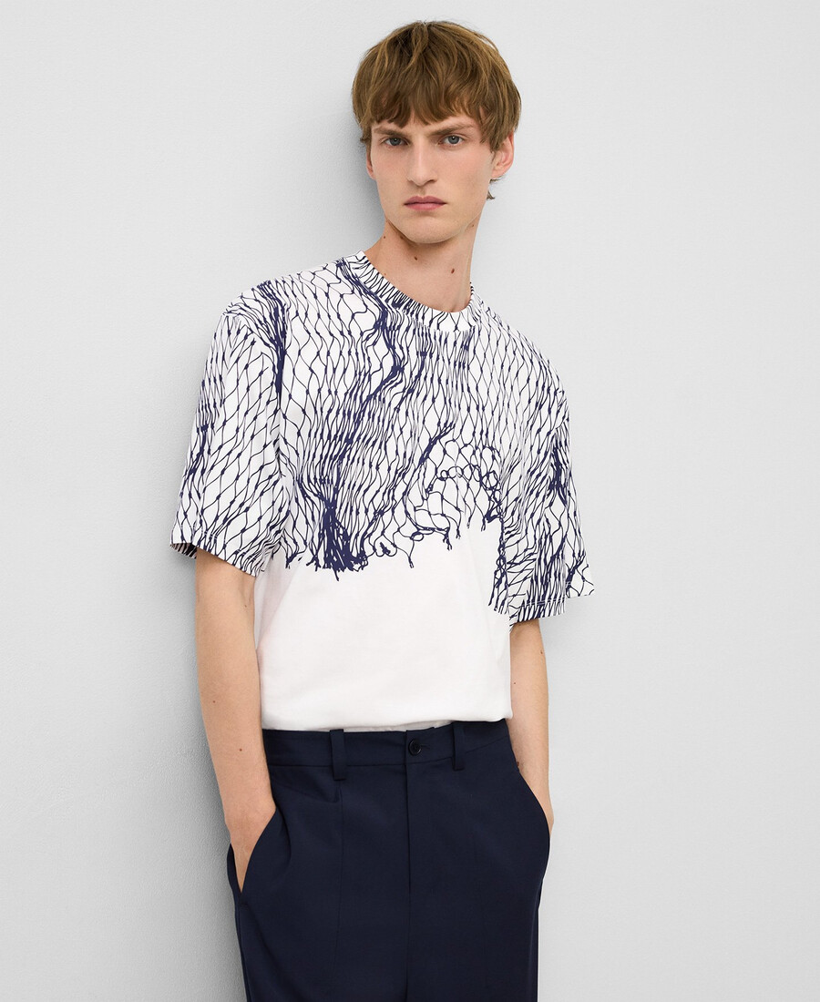 t-shirt uomo stampata in rete