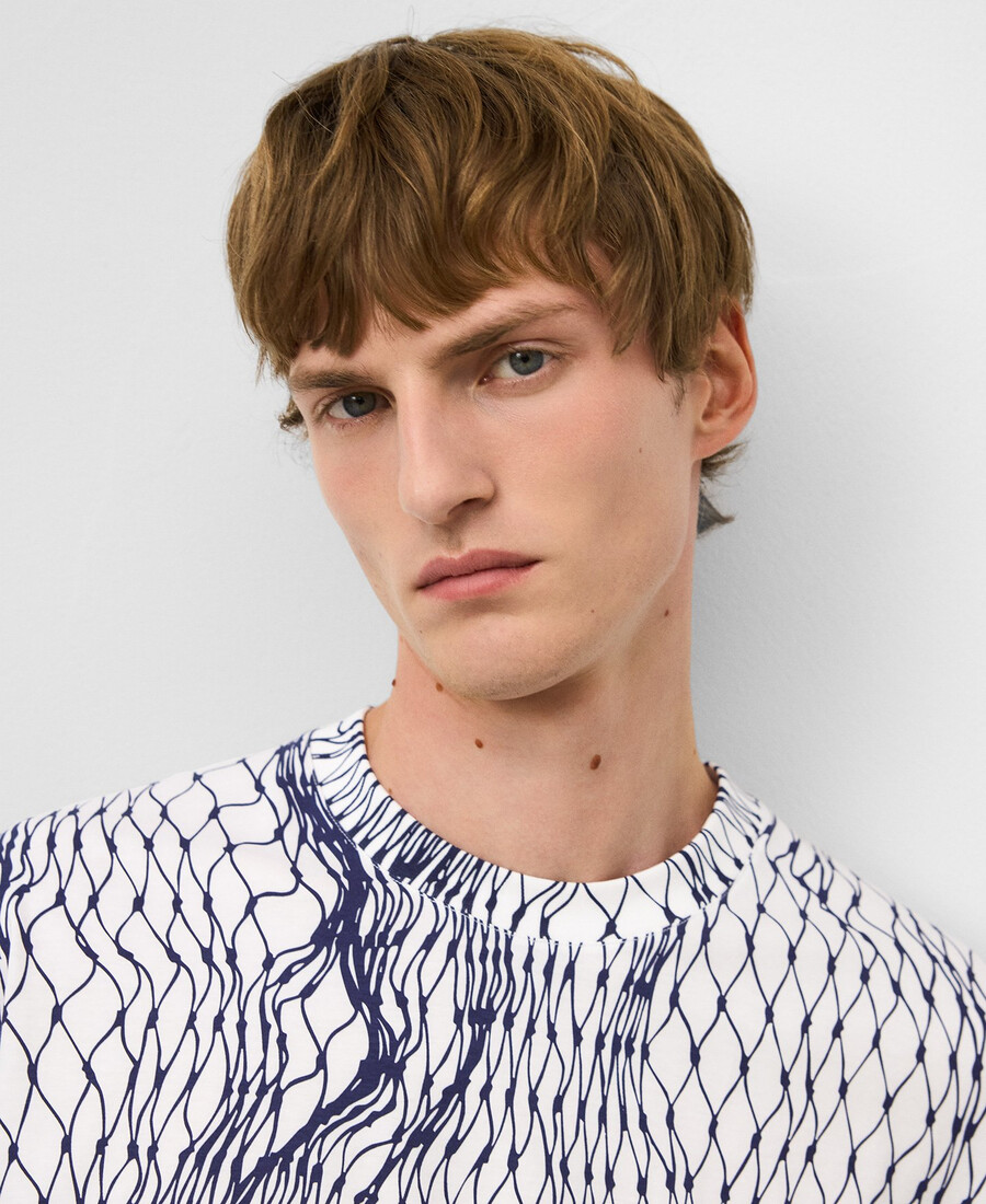 t-shirt uomo stampata in rete