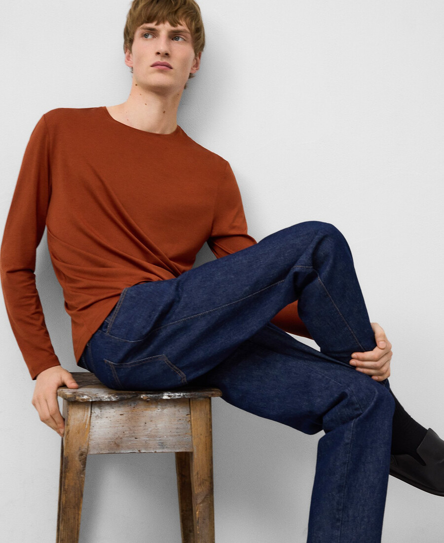 t-shirt uomo manica lunga vestibilità regolare