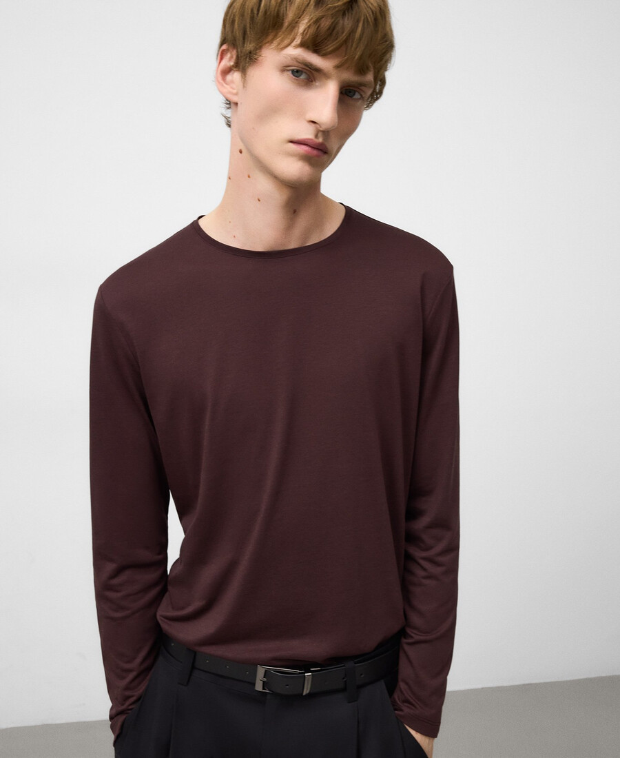 t-shirt uomo manica lunga vestibilità regolare