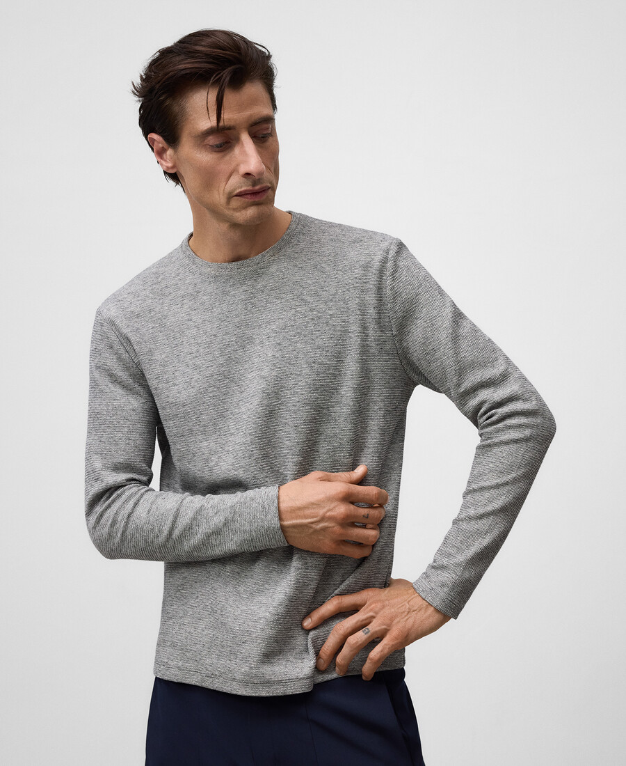 t-shirt uomo in cotone microtexture