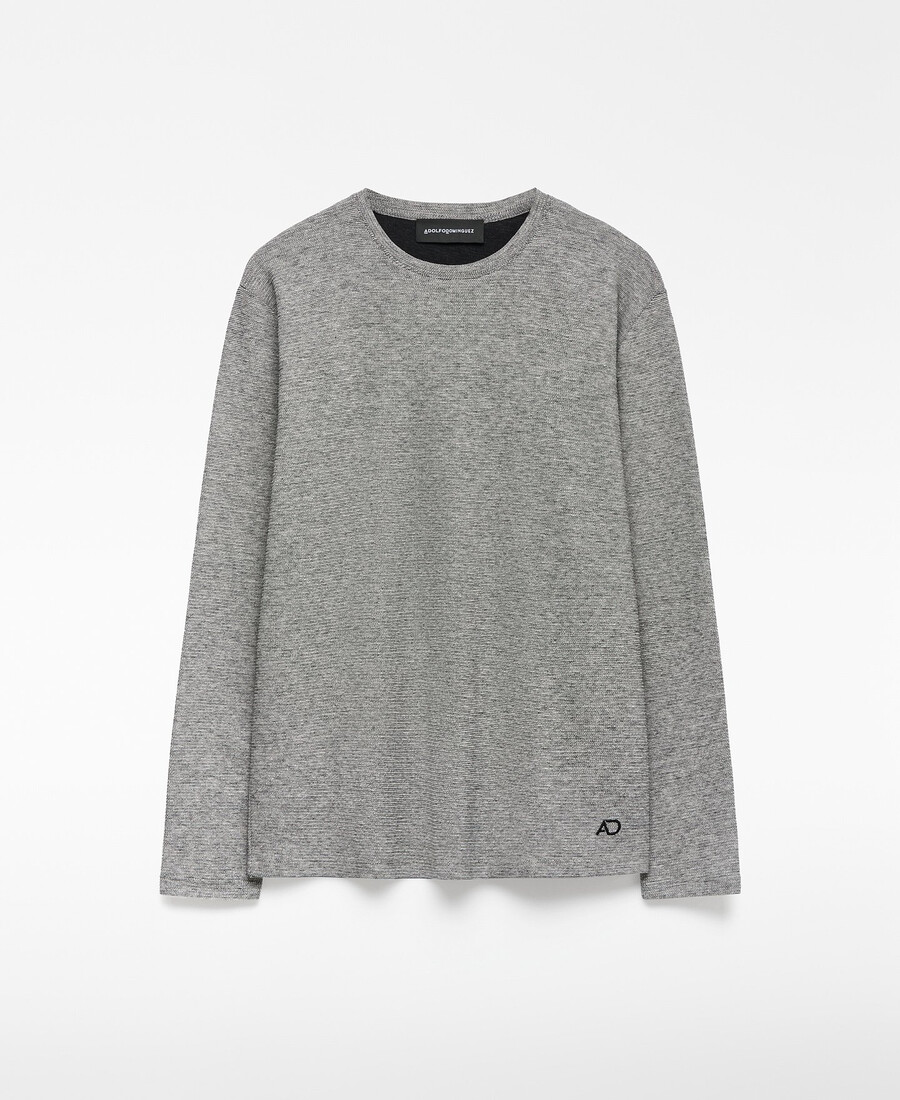 t-shirt uomo in cotone microtexture