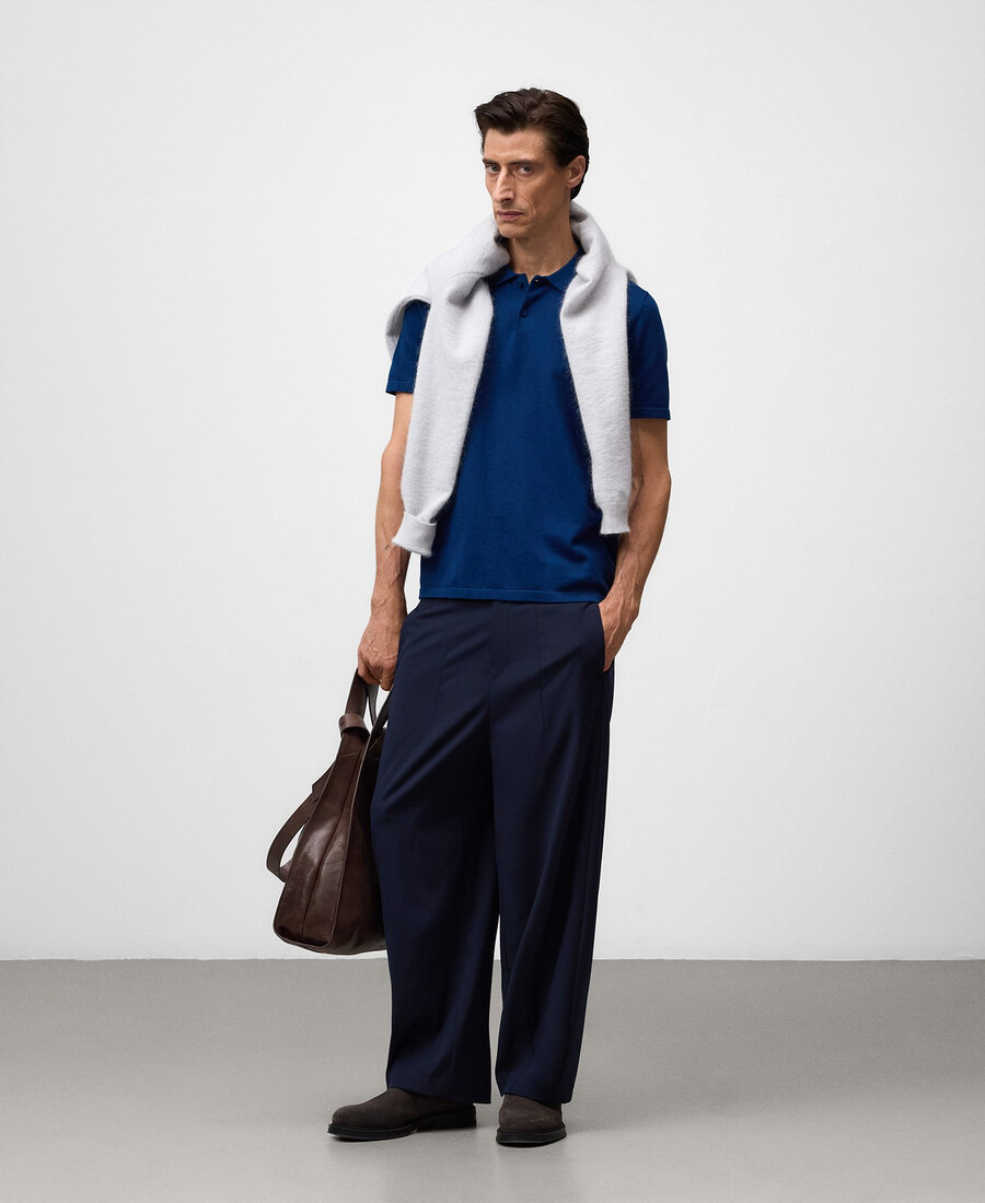 polo da uomo in mélange vestibilità regolare