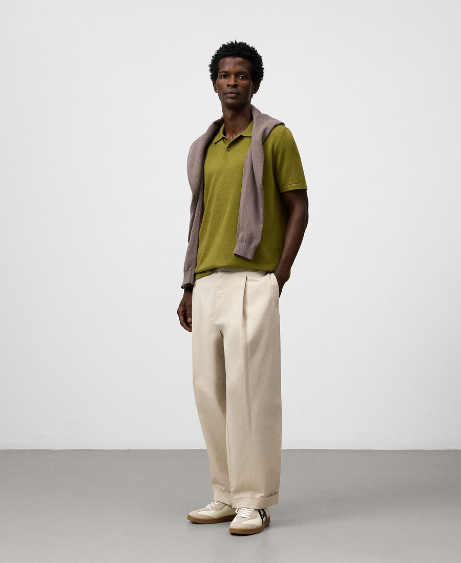 polo da uomo in mélange vestibilità regolare