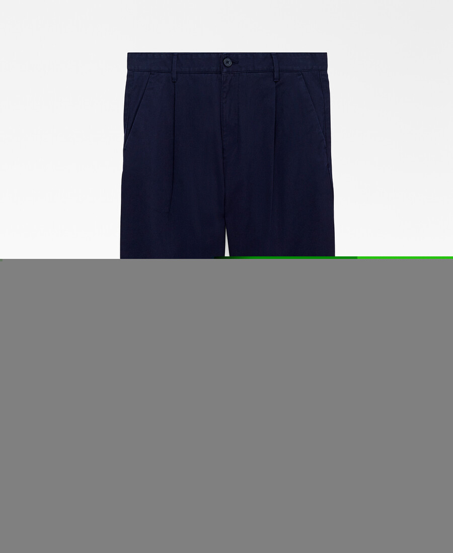 pantaloni uomo in cotone con pieghe