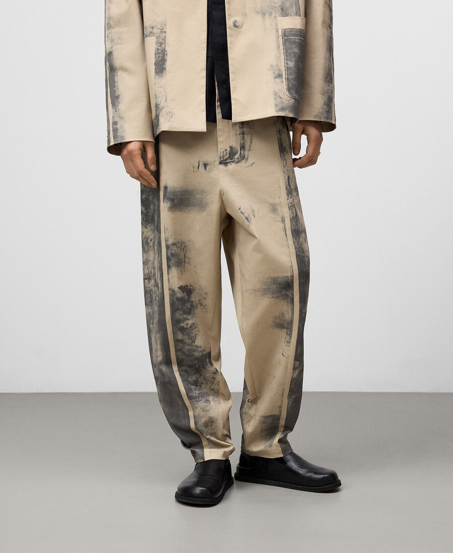 pantaloni uomo effetto invecchiato modello barrel fit