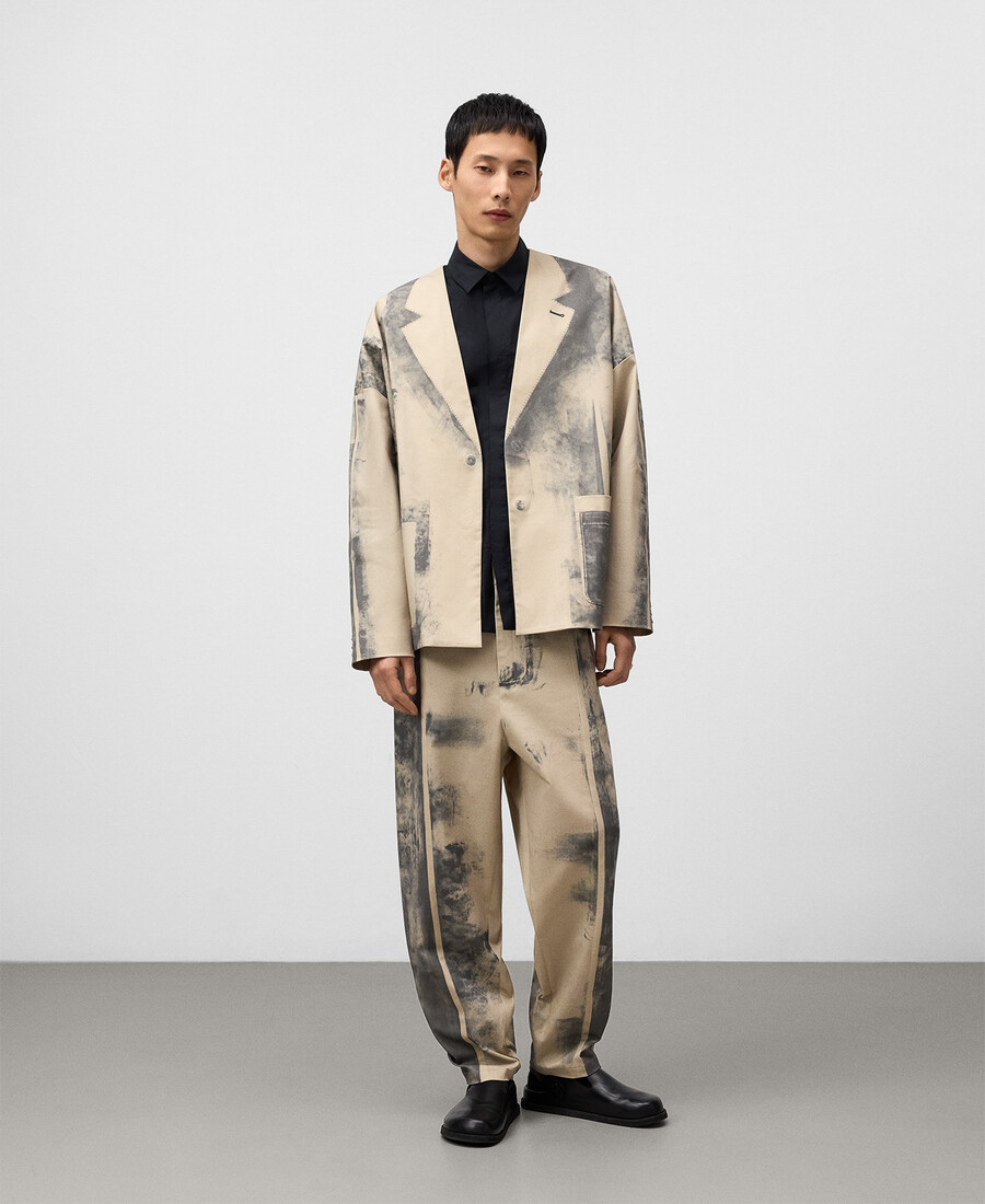 pantaloni uomo effetto invecchiato modello barrel fit