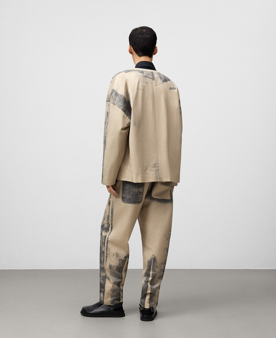 pantaloni uomo effetto invecchiato modello barrel fit