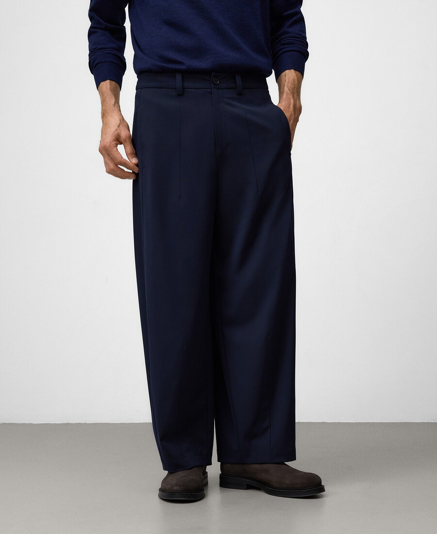 pantaloni uomo modello barrel fit