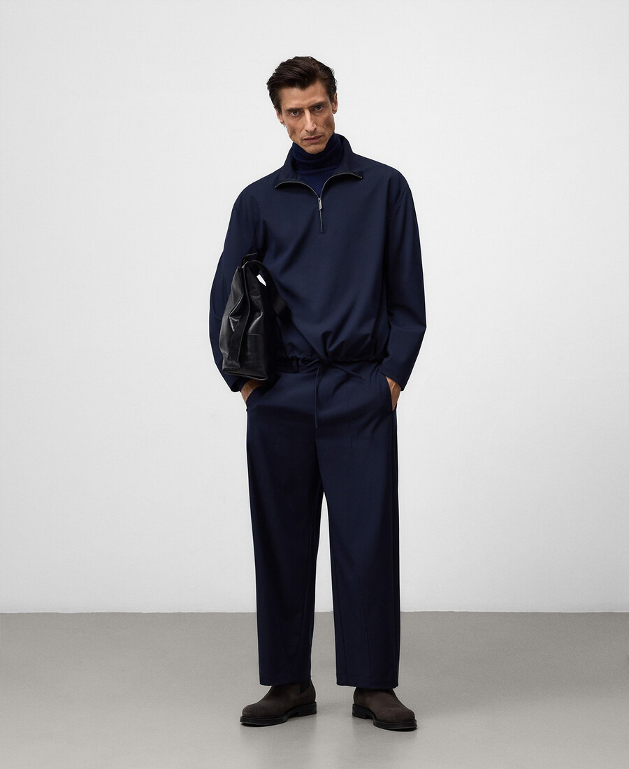 pantaloni uomo modello barrel fit