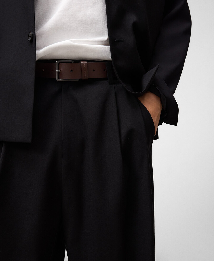pantaloni oversize a doppia pince da uomo