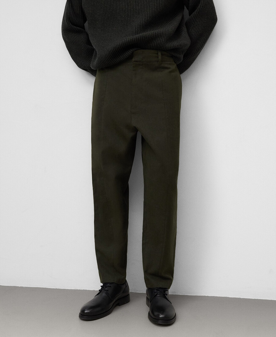pantaloni da uomo in cotone modello barrel fit