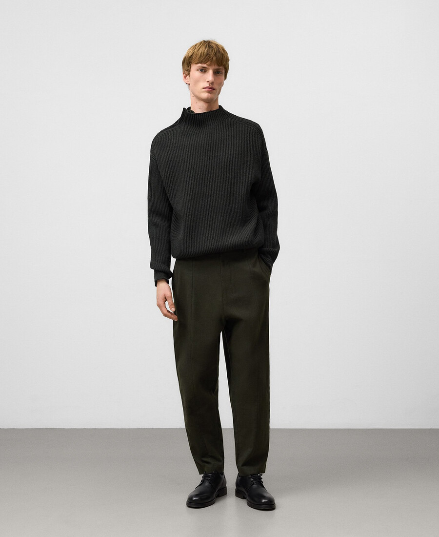pantaloni da uomo in cotone modello barrel fit