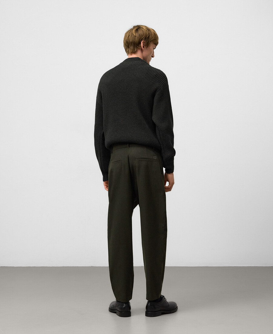 pantaloni da uomo in cotone modello barrel fit