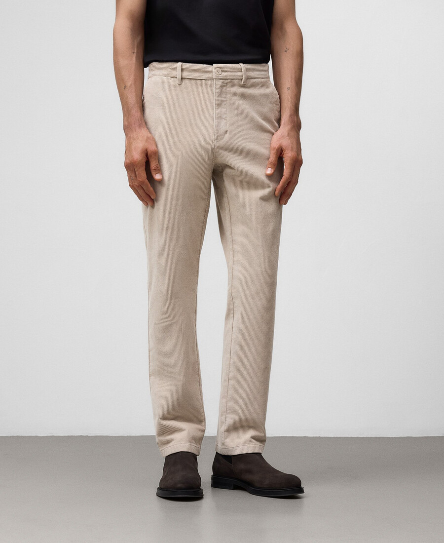 pantaloni chino in velluto a coste regular fit da uomo