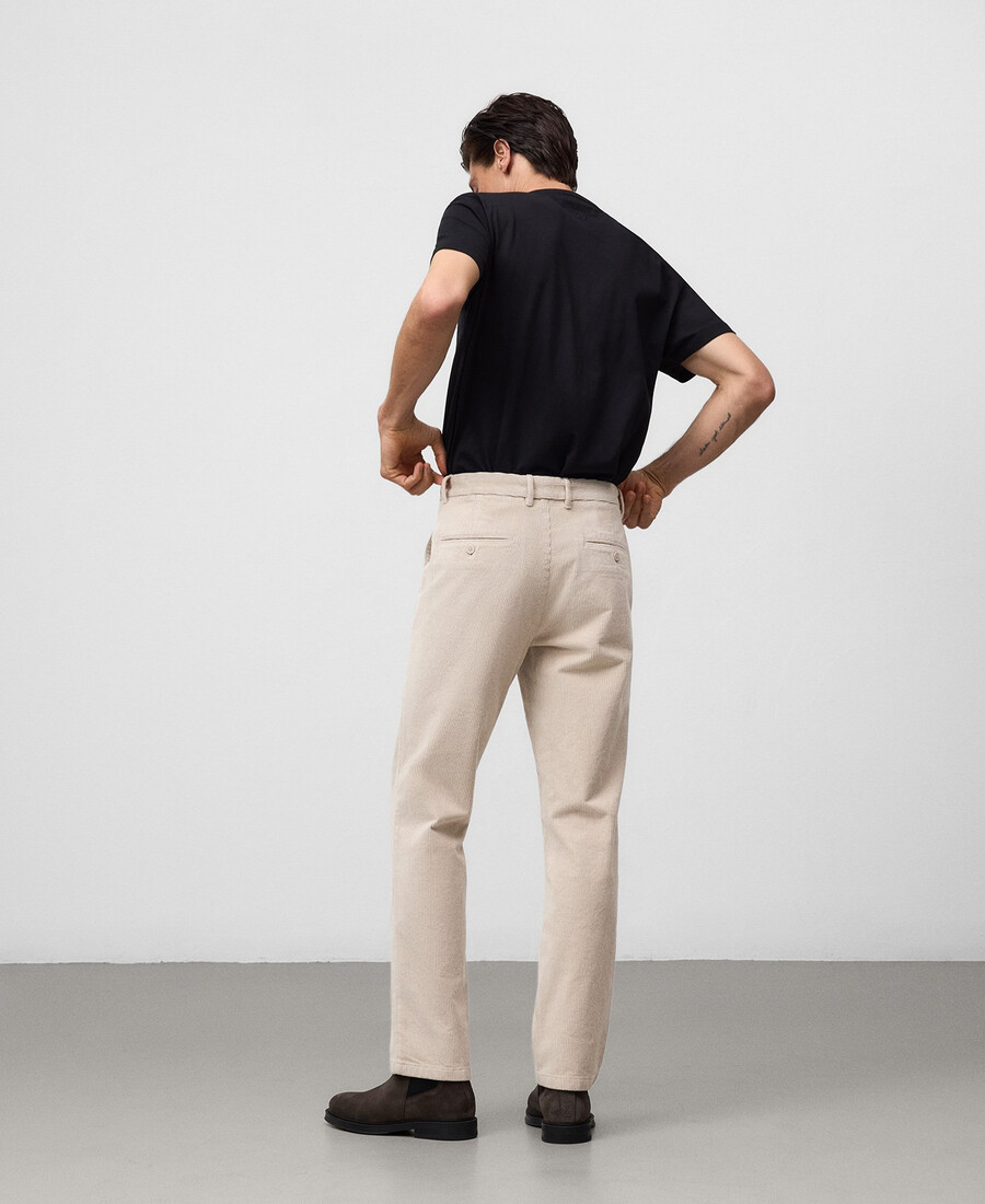 pantaloni chino in velluto a coste regular fit da uomo