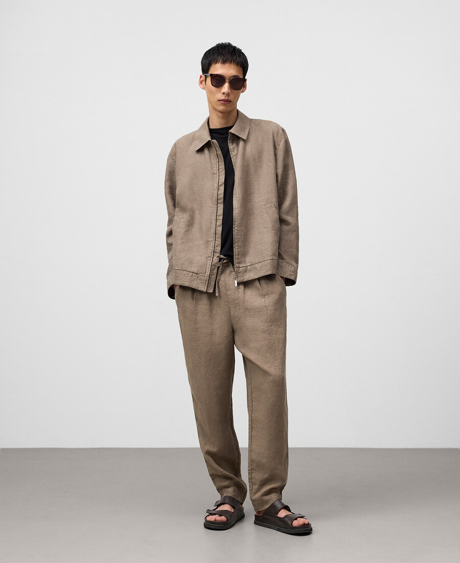 pantaloni jogger in lino da uomo