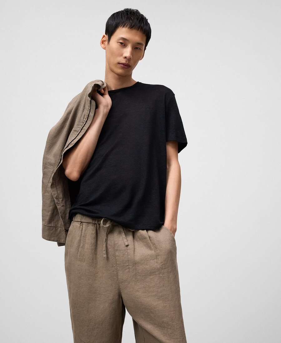 pantaloni jogger in lino da uomo