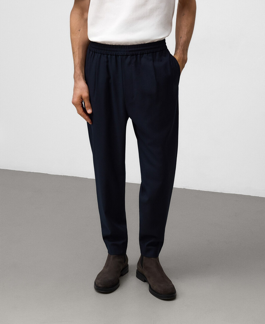 pantaloni jogger plissettati da uomo