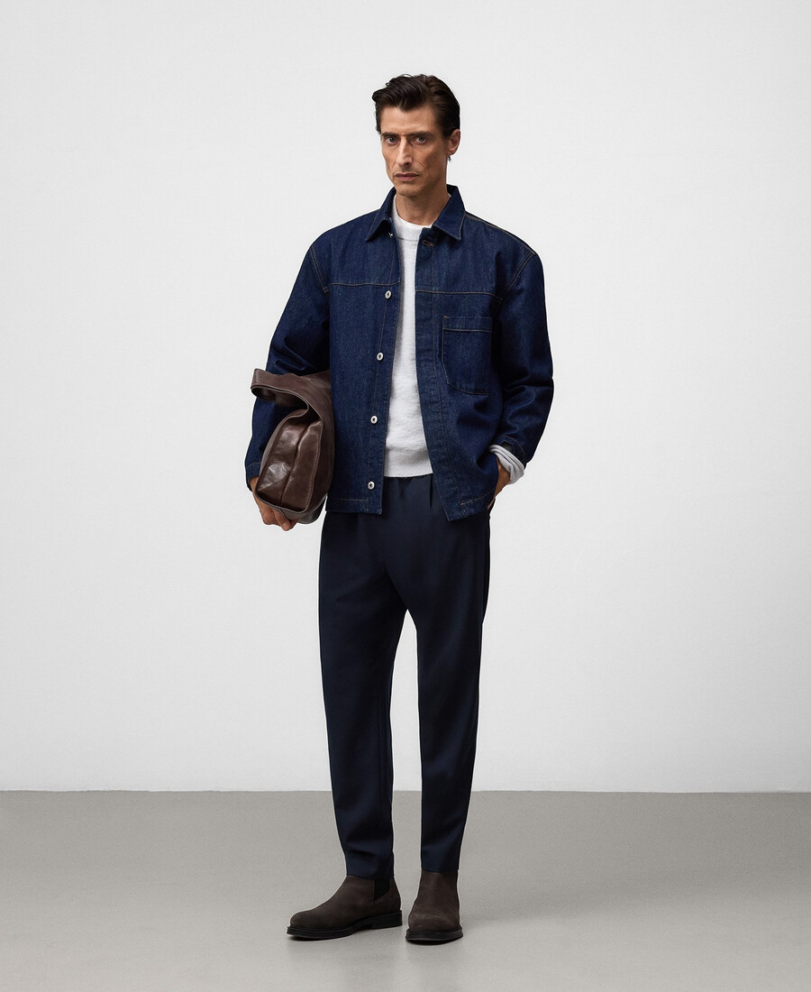 pantaloni jogger plissettati da uomo