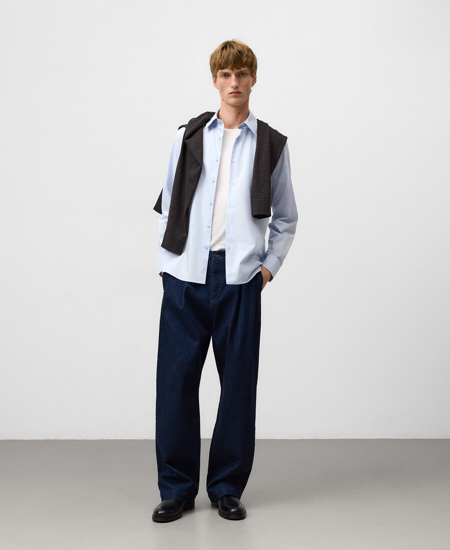 pantaloni chino in denim di cotone da uomo