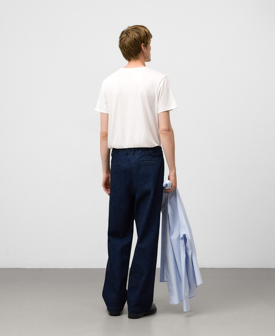 pantaloni chino in denim di cotone da uomo