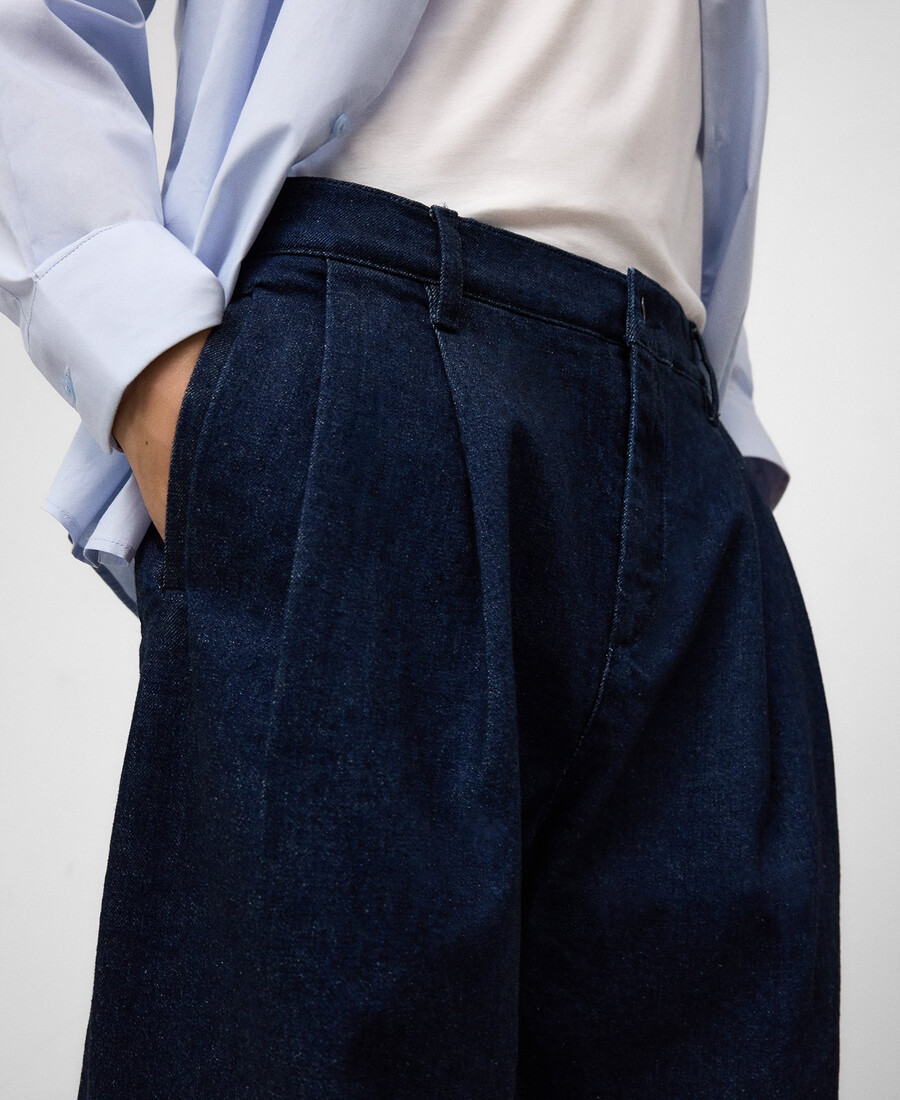 pantaloni chino in denim di cotone da uomo