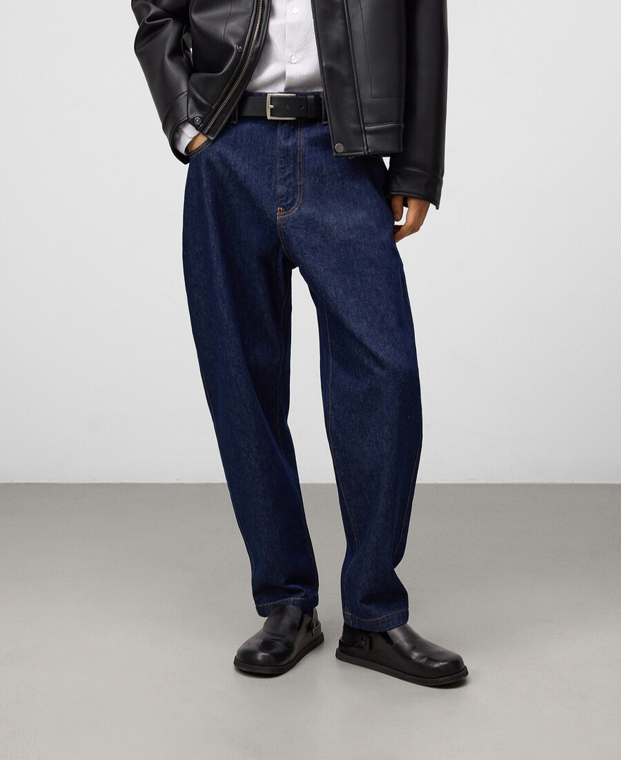 pantaloni in denim di cotone da uomo